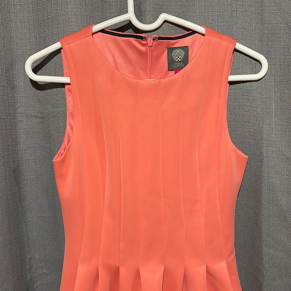 Women’s Vince Camuto Pleated Dress. Beautiful Pinkish-Coral. Size 2.